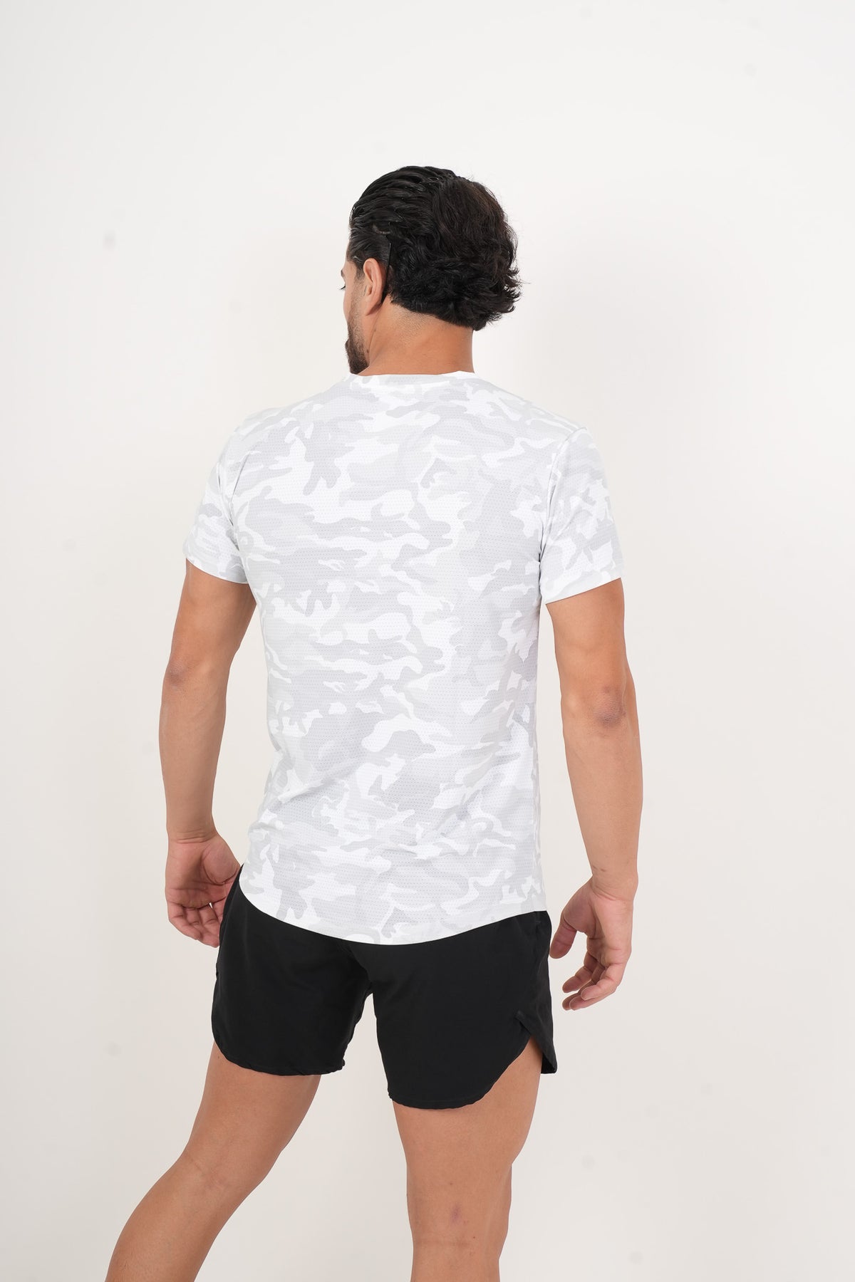 Men's VAN MILE ARMY Quick-Dry T-Shirt in White – back view