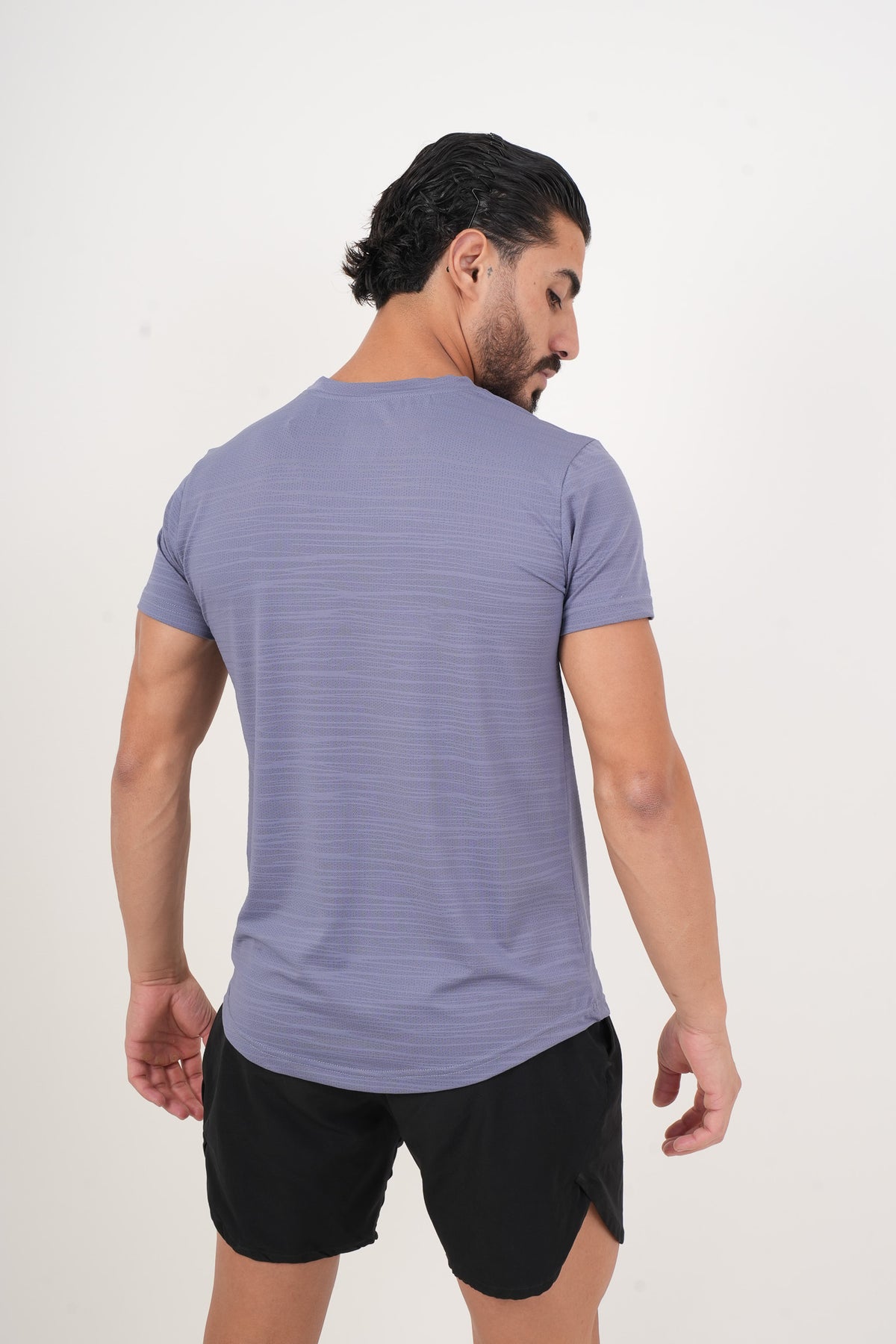 Men's VAN MILE MOTION Quick-Dry T-Shirt in Baby Blue – back view