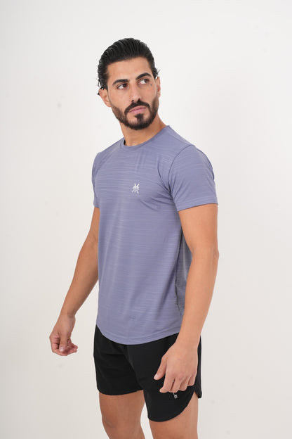 Men's VAN MILE MOTION Quick-Dry T-Shirt in Baby Blue – angled front view