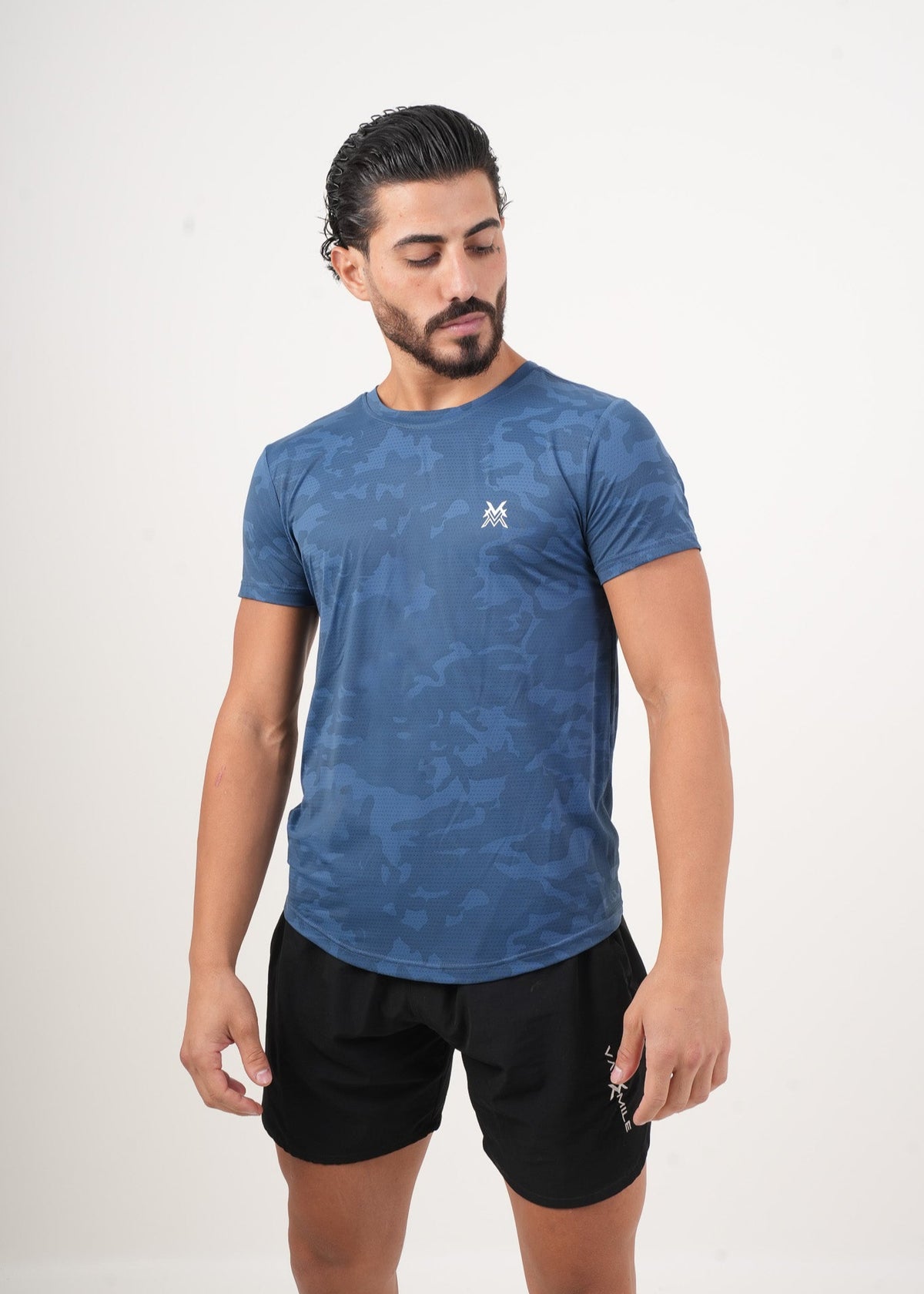 Men's VAN MILE ARMY Quick-Dry T-Shirt in Blue – front view