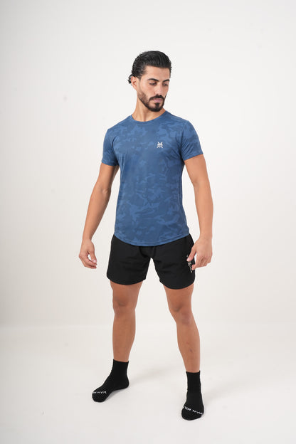 Men's VAN MILE ARMY Quick-Dry T-Shirt in Blue – full-length front view
