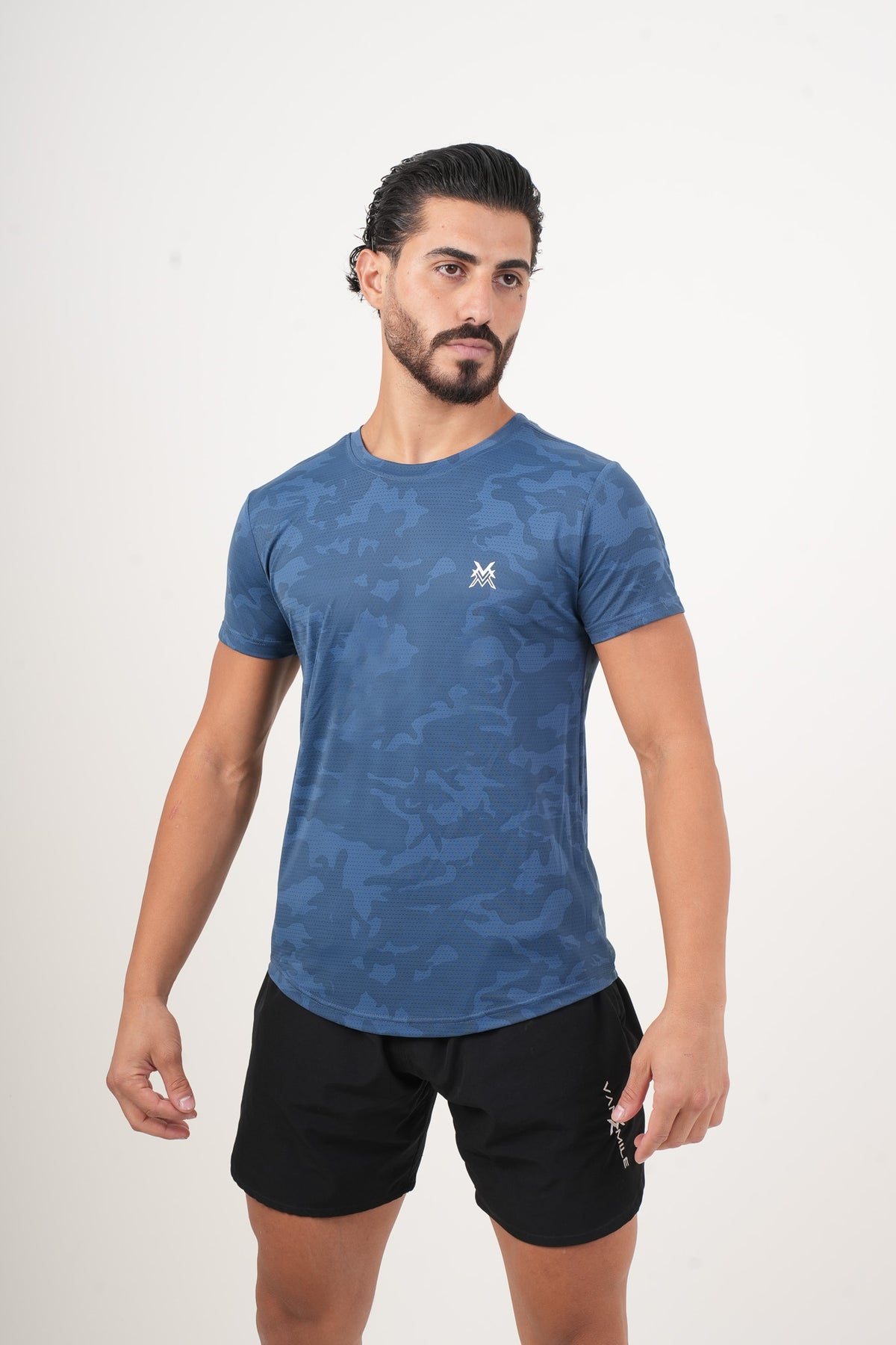 Men's VAN MILE ARMY Quick-Dry T-Shirt in Blue – front view