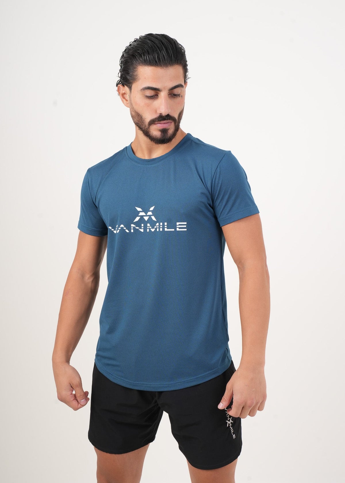 Men's VAN MILE ORIGIN Quick-Dry T-Shirt in Aqua Blue – front view