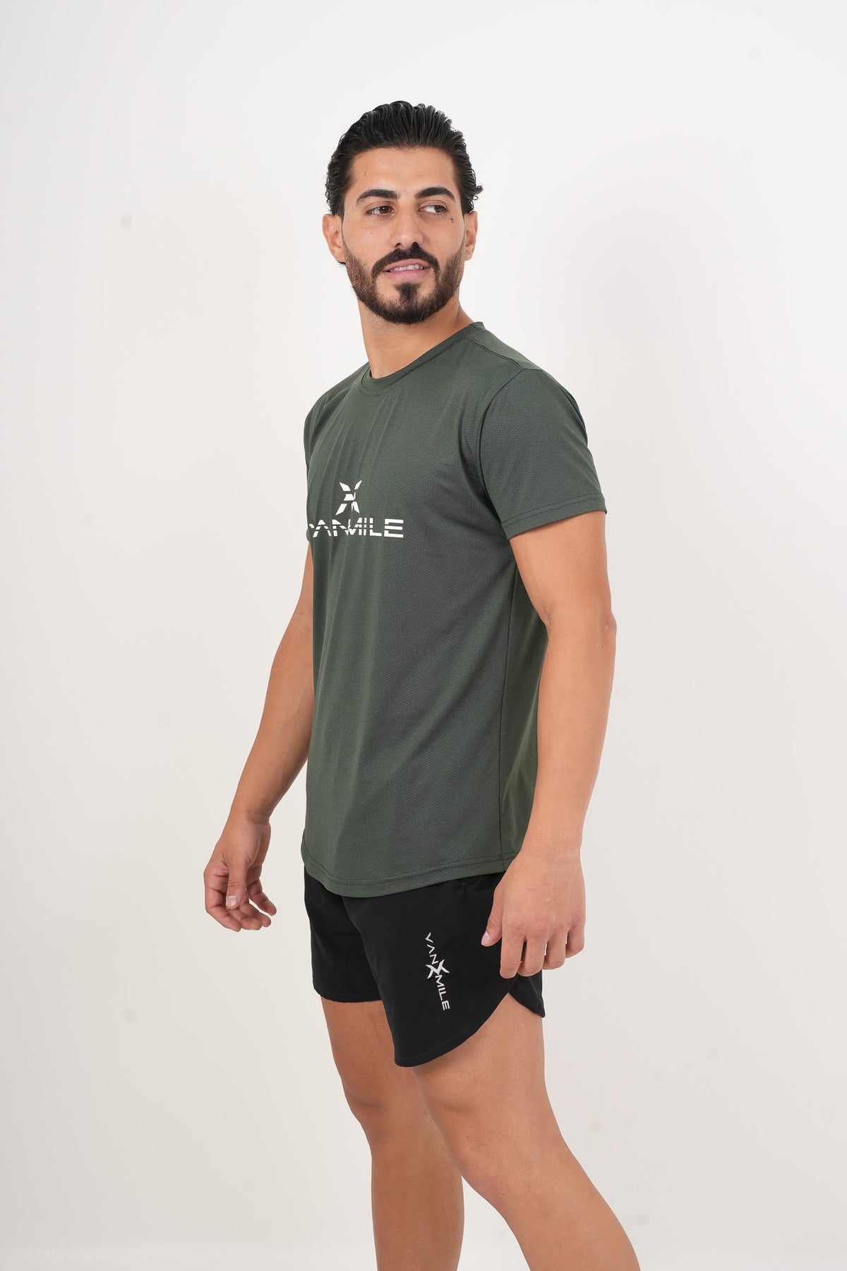 Men's VAN MILE ORIGIN Quick-Dry T-Shirt in Olive Green – side view