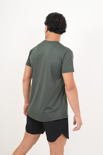Men's VAN MILE ORIGIN Quick-Dry T-Shirt in Olive Green – back view