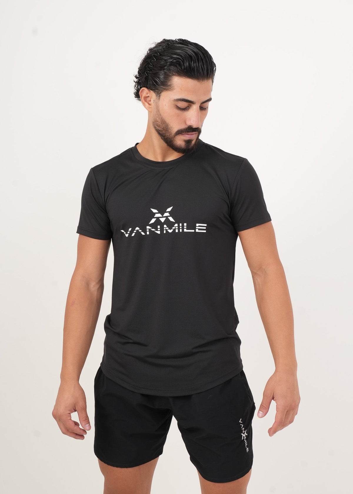 Men's VAN MILE ORIGIN Quick-Dry T-Shirt in Black – front view