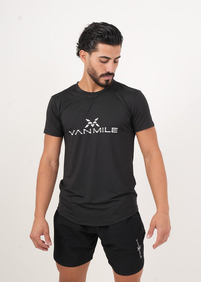 Men's VAN MILE ORIGIN Quick-Dry T-Shirt in Black – front view