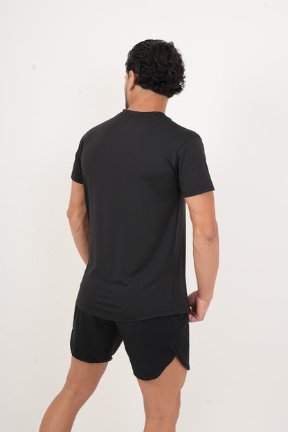 Men's VAN MILE ORIGIN Quick-Dry T-Shirt in Black On Black – back view