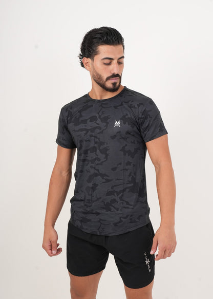 Men's VAN MILE ARMY Quick-Dry T-Shirt in Black – front view