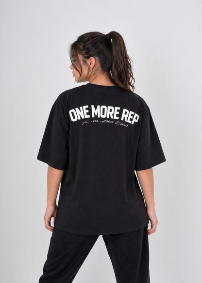 Women's VAN MILE ONEMOREREP Oversized T-Shirt in Black – back view