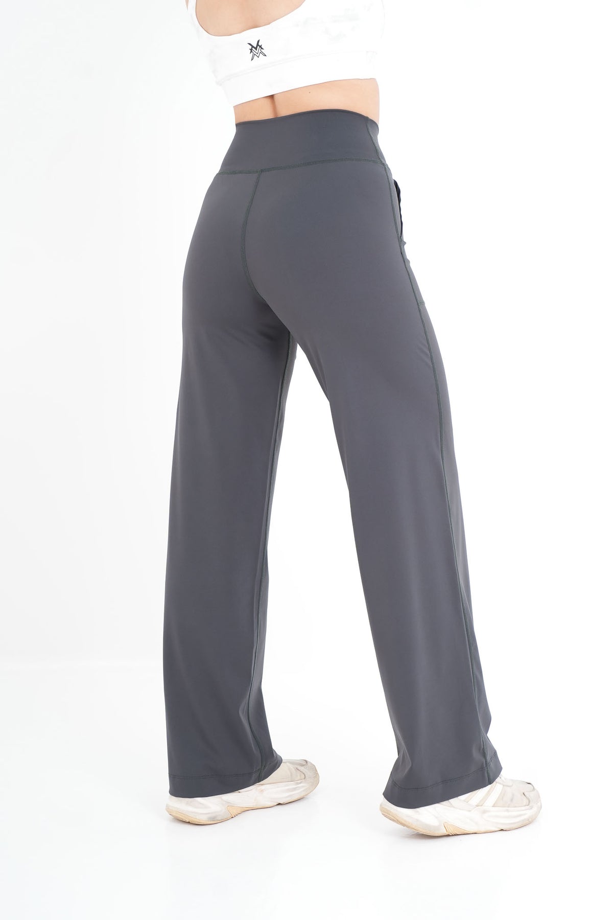 Women's VAN MILE PULSE Flared Leggings in Slate Grey – back view