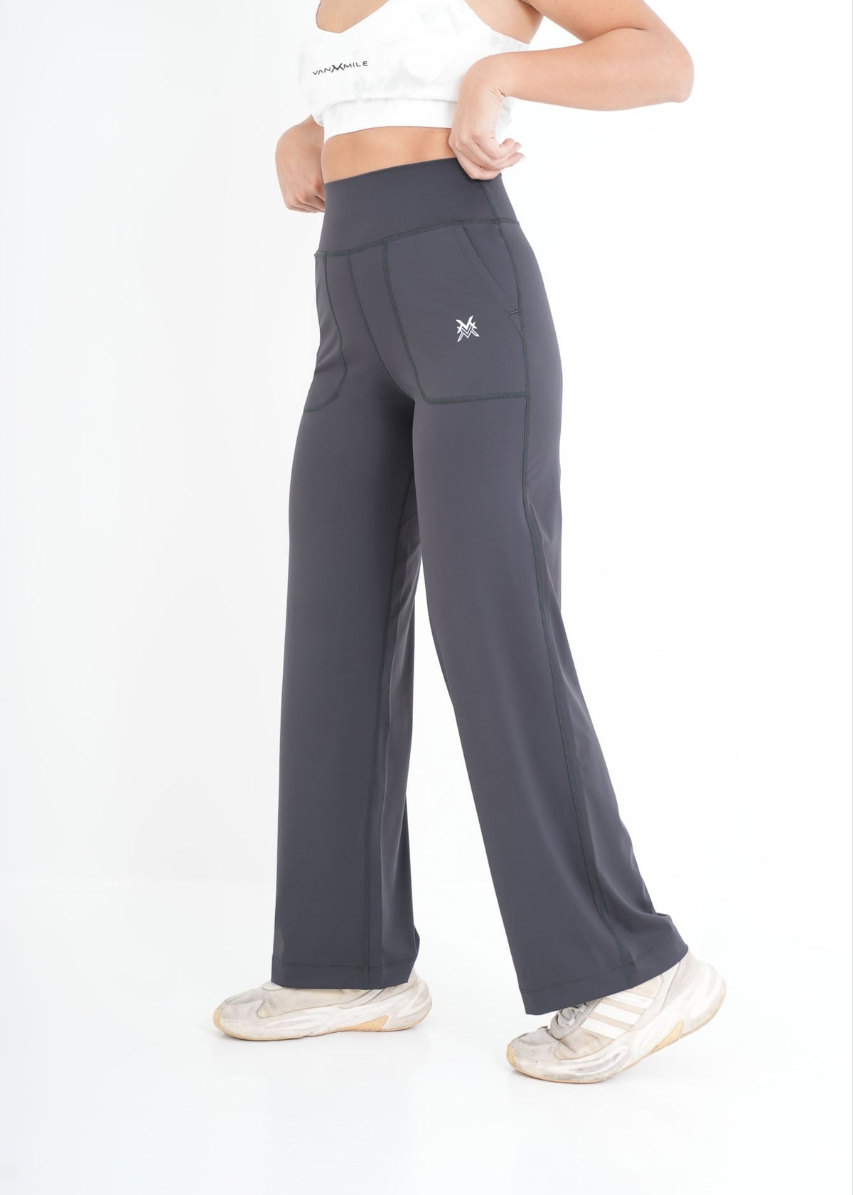 Women's VAN MILE PULSE Flared Leggings in Slate Grey – side view