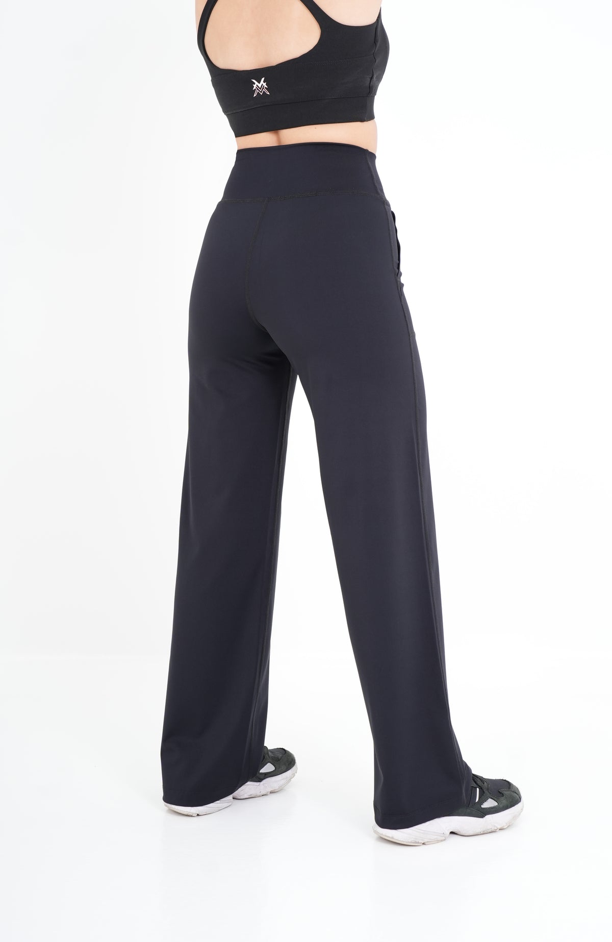 Women's VAN MILE PULSE Flared Leggings in Black – back view