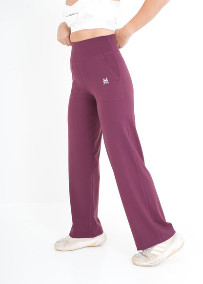 Women's VAN MILE PULSE Flared Leggings in Ruby – side view