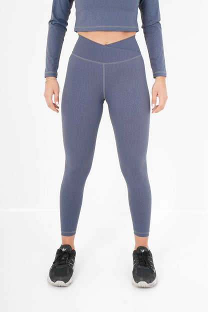 Women's VAN MILE ACTV Two-Piece Cropped Set in Baby Blue – front view of the leggings