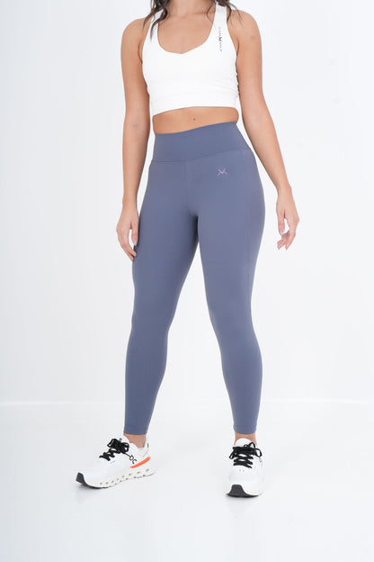 Women's VAN MILE VNML Two-Piece Lycra Set in Petrol Blue – front view of the leggings