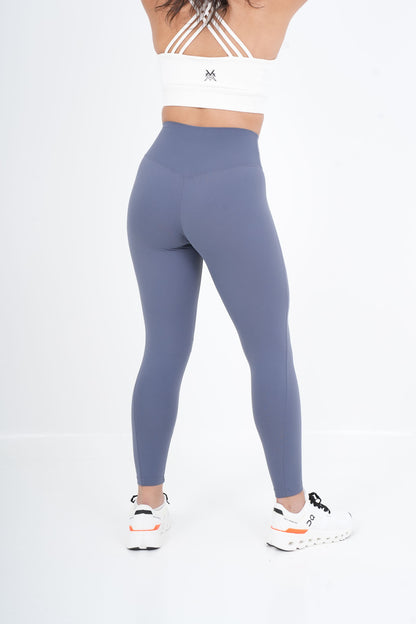 Women's VAN MILE VNML Two-Piece Lycra Set in Petrol Blue – back view of the leggings