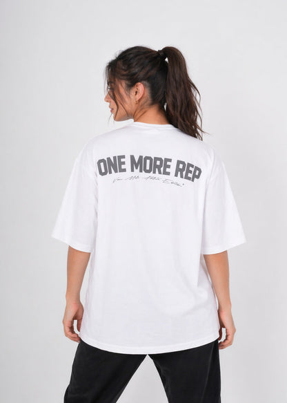 Women's VAN MILE ONEMOREREP Oversized T-Shirt in White – back view