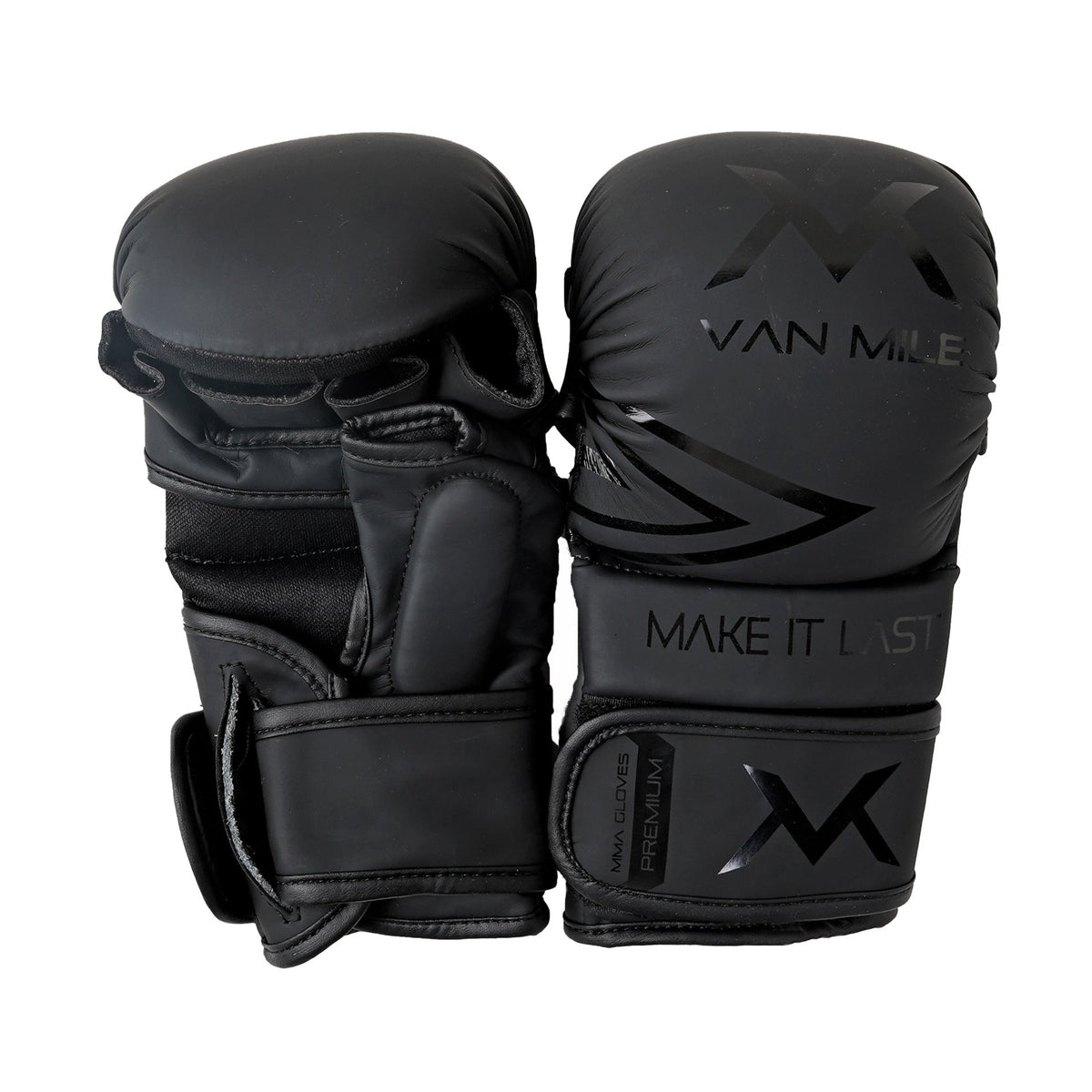 VAN MILE PU 3.0 MMA Gloves in Black – pair shown