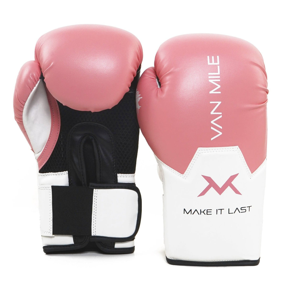VAN MILE PU 3.0 Boxing Gloves in Pink & White – pair shown