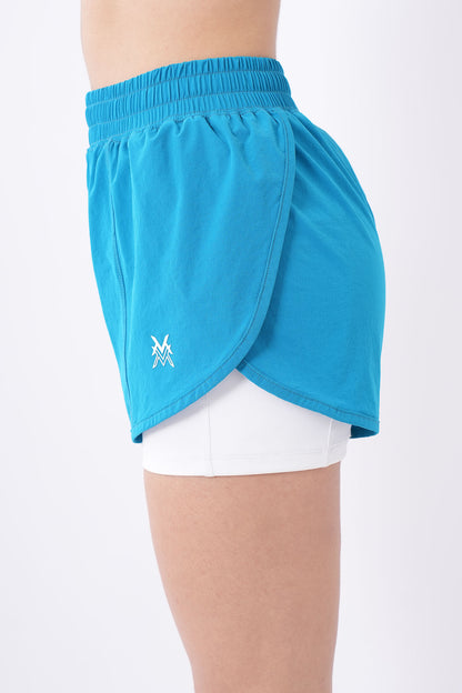 Women's VAN MILE Aurora Compression Shorts in Sky Blue – side view