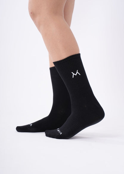 VAN MILE Origin Crew Socks in Black – side view