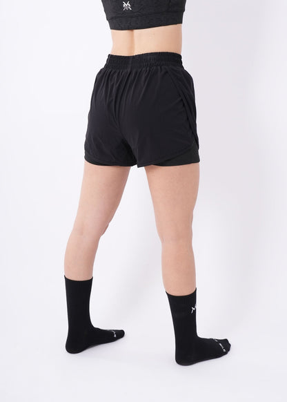 Women's VAN MILE Aurora Compression Shorts in Black – back view