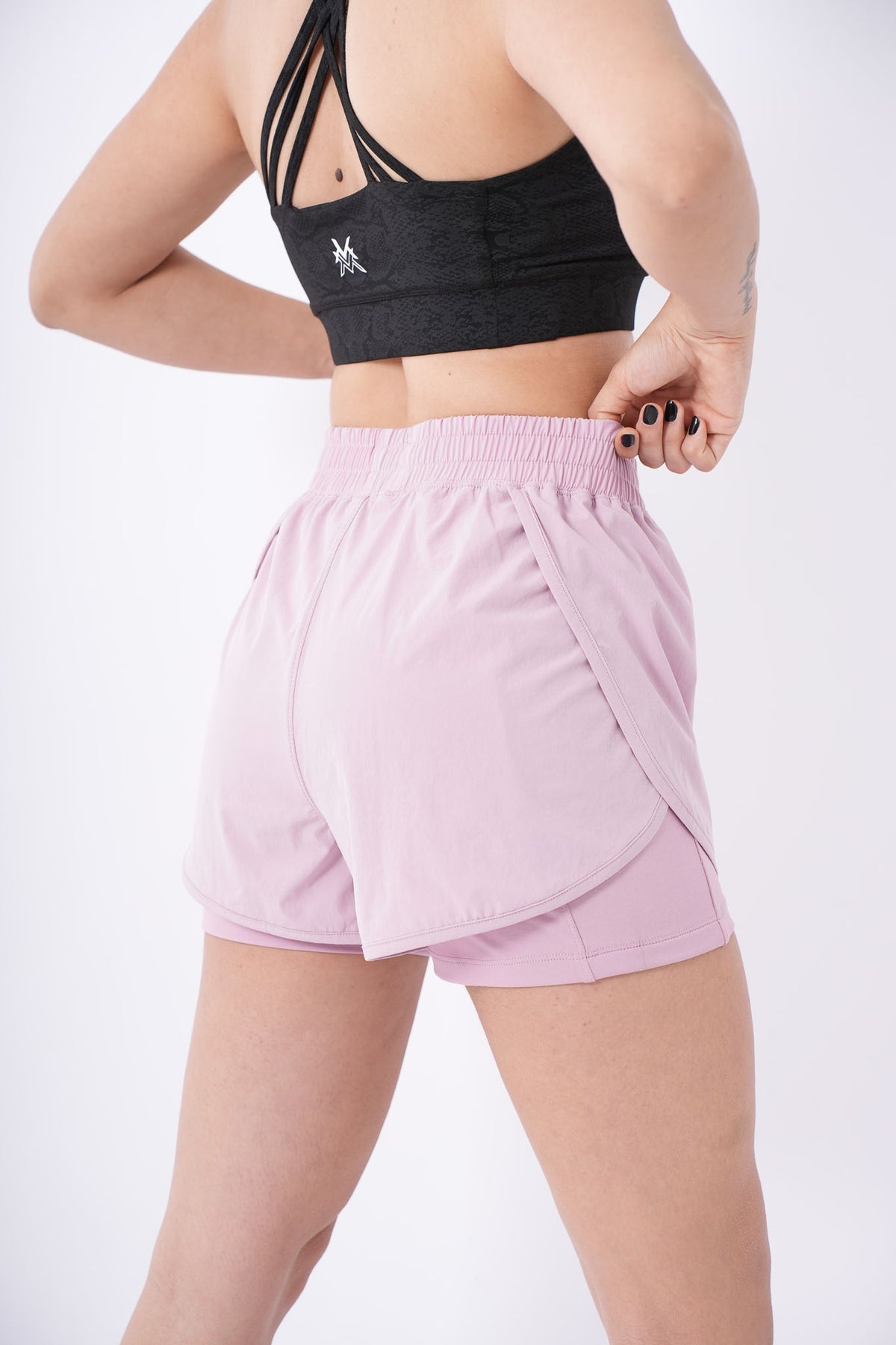 Women's VAN MILE Aurora Compression Shorts in Pink – back view