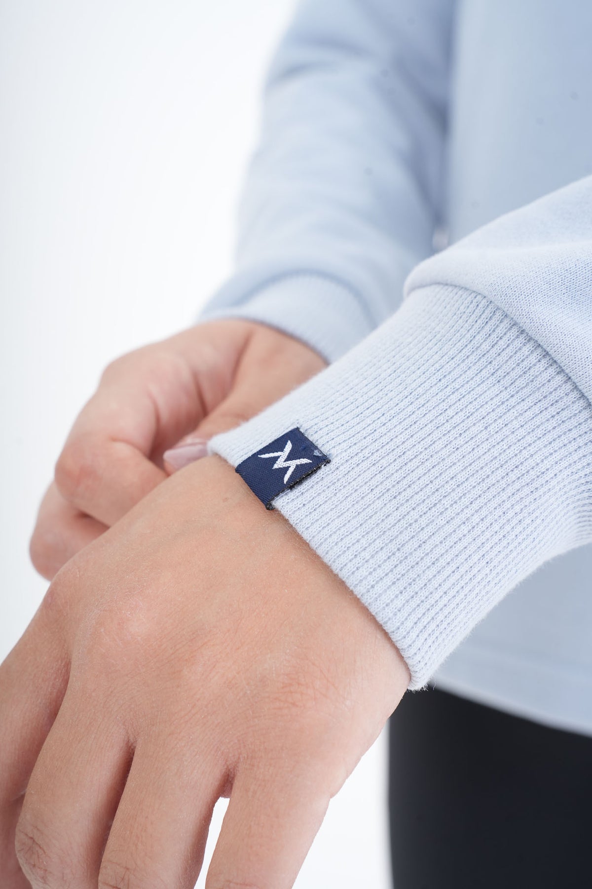 Women's VAN MILE VNML Sweatshirt in Baby Blue – logo detail on the cuff