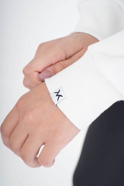 Women's VAN MILE VNML Sweatshirt in Off White – logo detail on the cuff
