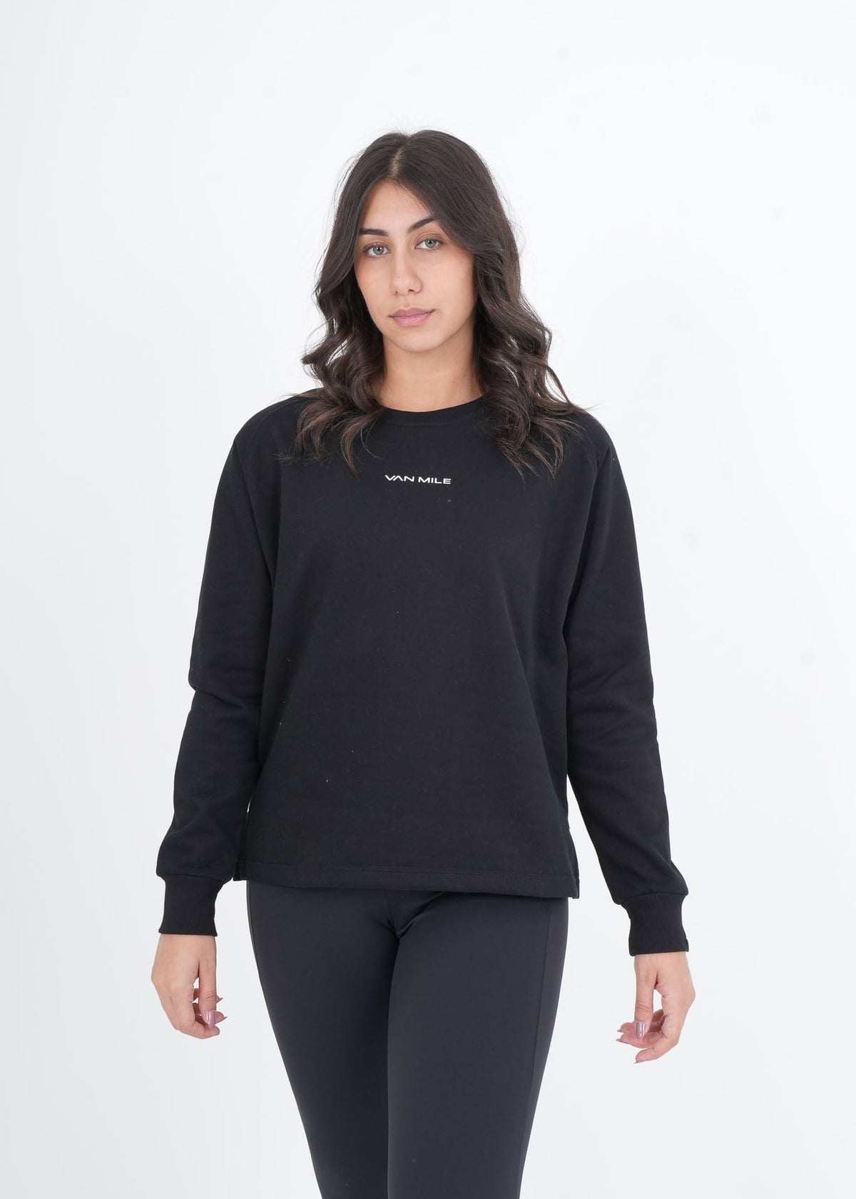 Women's VAN MILE VNML Sweatshirt in Black – front view