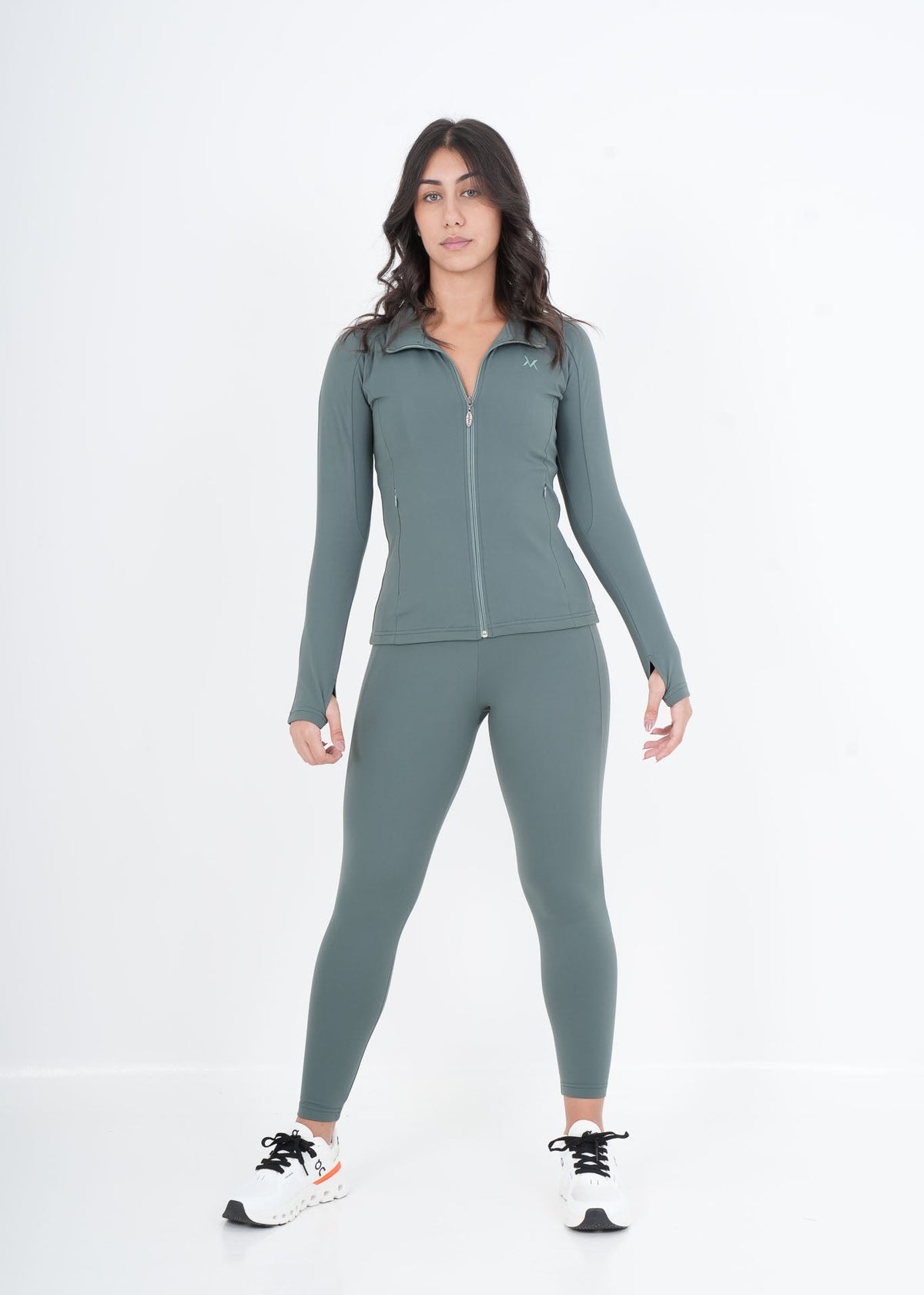Women's VAN MILE VNML Two-Piece Lycra Set in Mint Green – front view