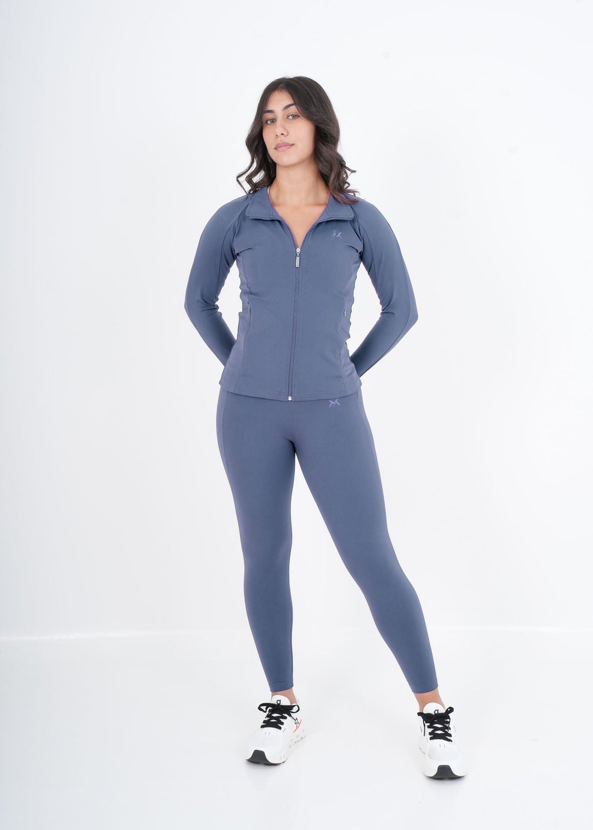 Women's VAN MILE VNML Two-Piece Lycra Set in Petrol Blue – front view