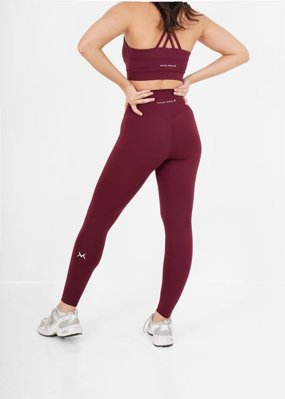 Women's VAN MILE Sculpt Leggings in Red – back view