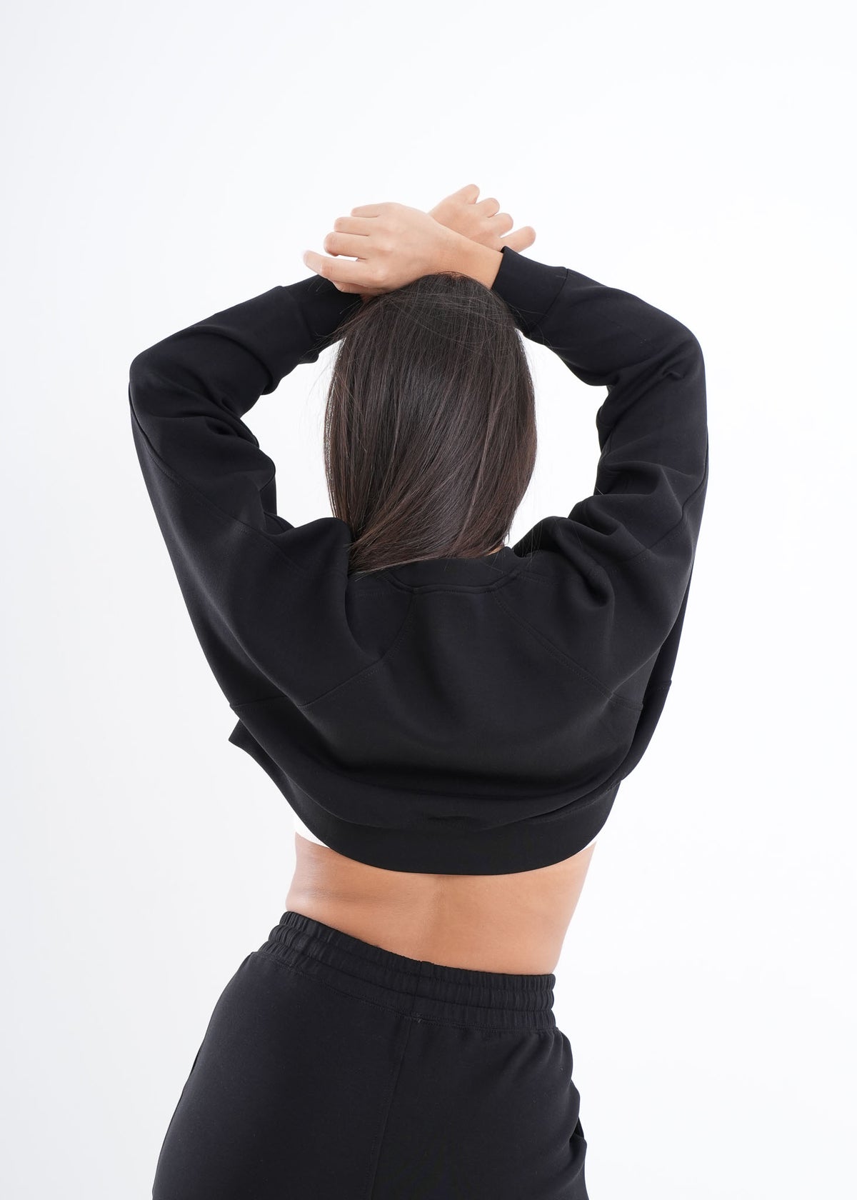 Women's VAN MILE VNML Two-Piece Crop Set in Black – back view