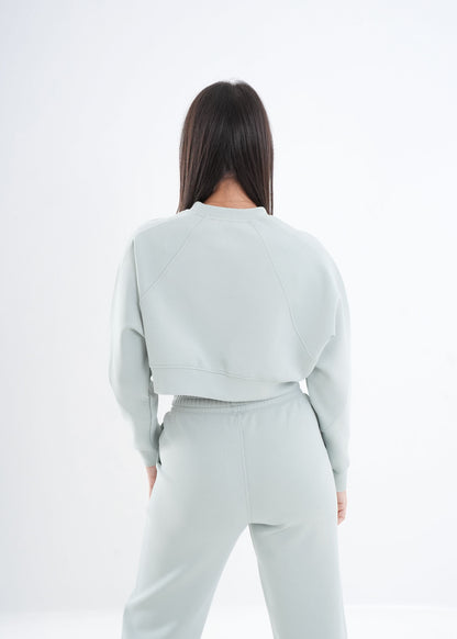 Women's VAN MILE VNML Two-Piece Crop Set in Mint Green – back view