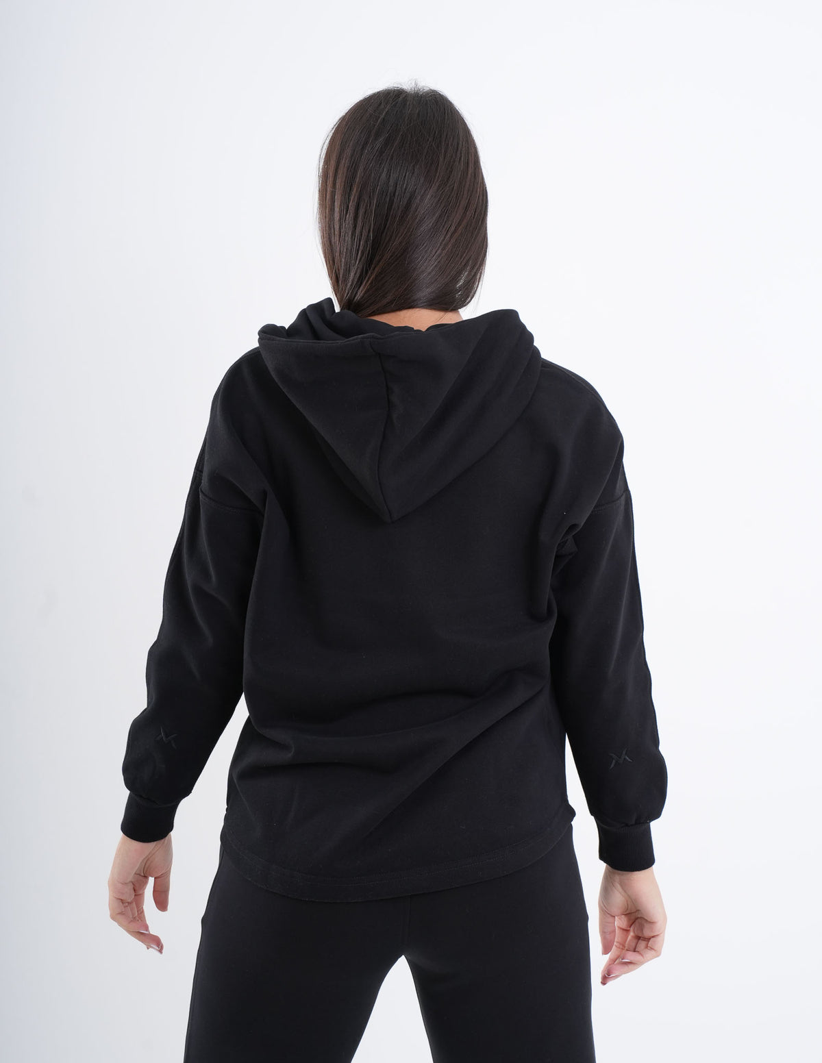 Women's VAN MILE VNML Zip Through Hoodie in Black – back view