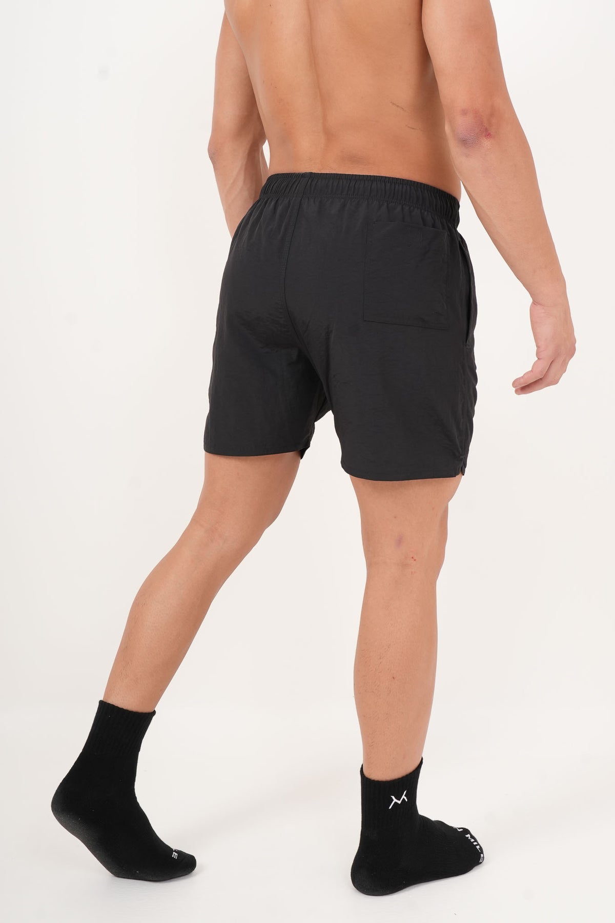 Men's VAN MILE HYDROFLEX Swim Short in Black – back view