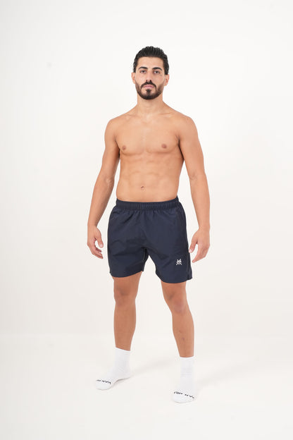 Men's VAN MILE HYDROFLEX Swim Short in Navy – full-length front view