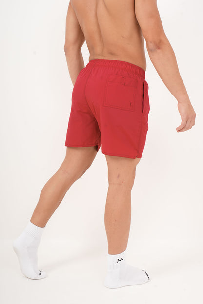Men's VAN MILE HYDROFLEX Swim Short in Red – back view