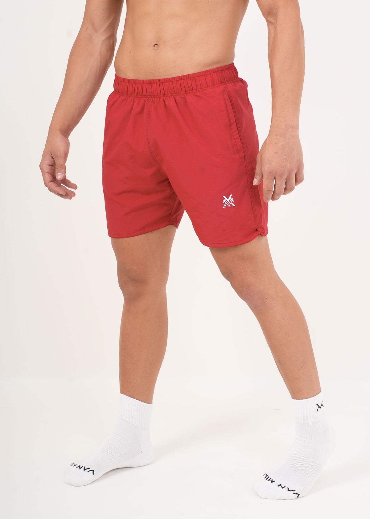 Men's VAN MILE HYDROFLEX Swim Short in Red – front view