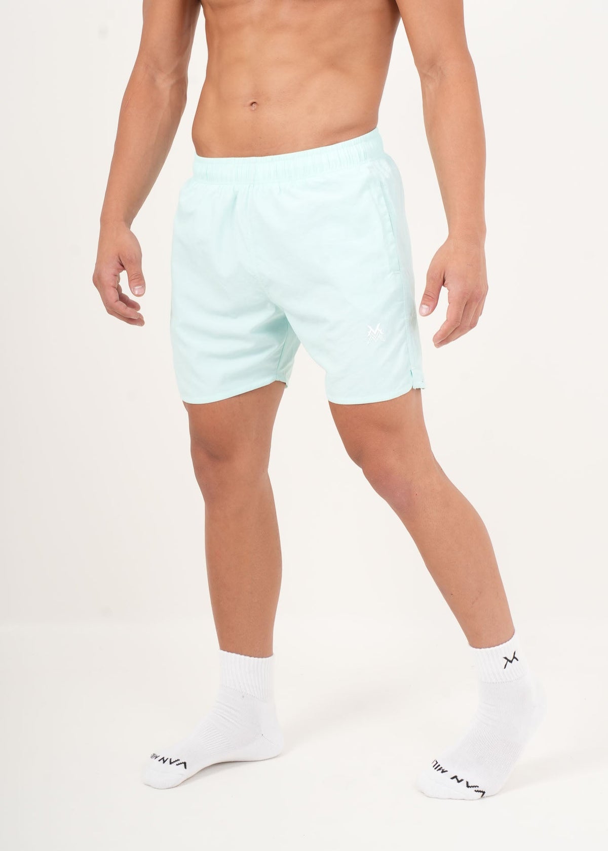 Men's VAN MILE HYDROFLEX Swim Short in Aqua – front view