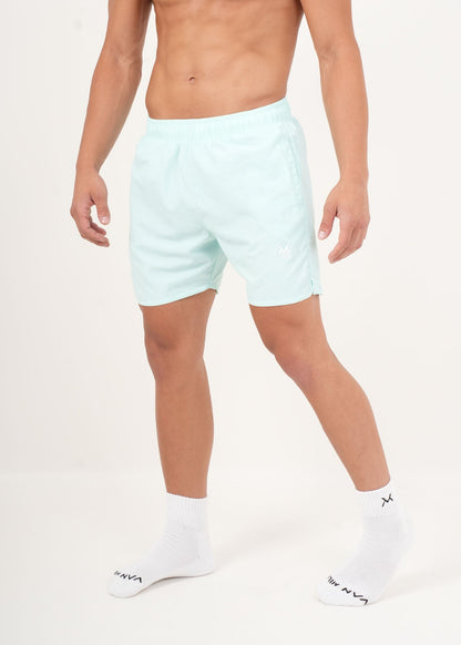Men's VAN MILE HYDROFLEX Swim Short in Aqua – front view