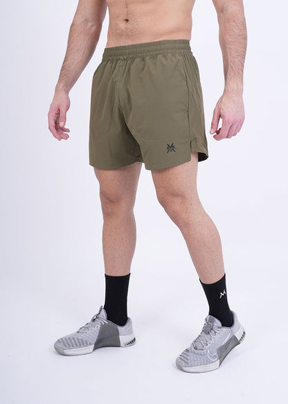 Men's VAN MILE Revive Shorts in Army Green – front view