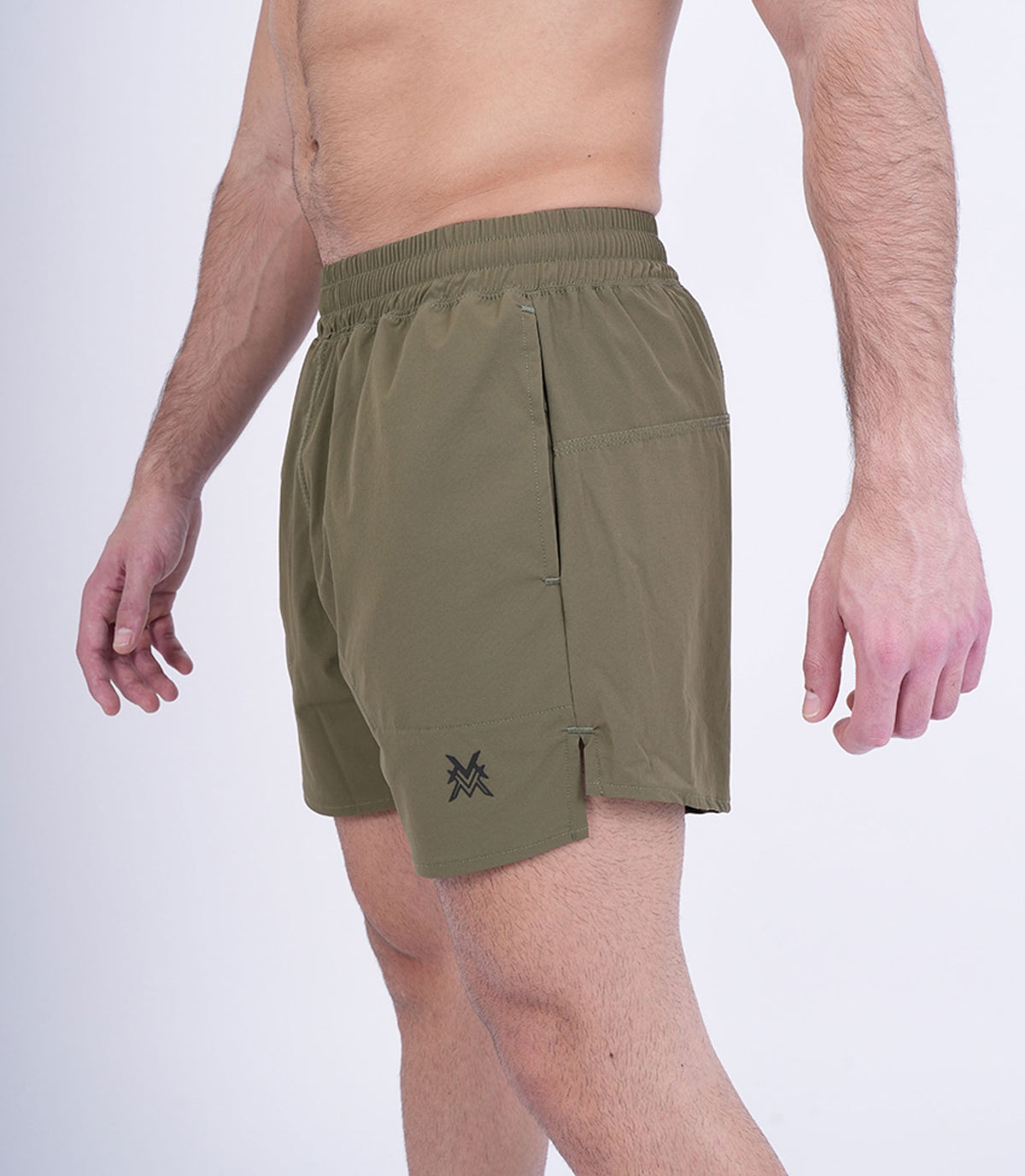 Men's VAN MILE Revive Shorts in Army Green – side view