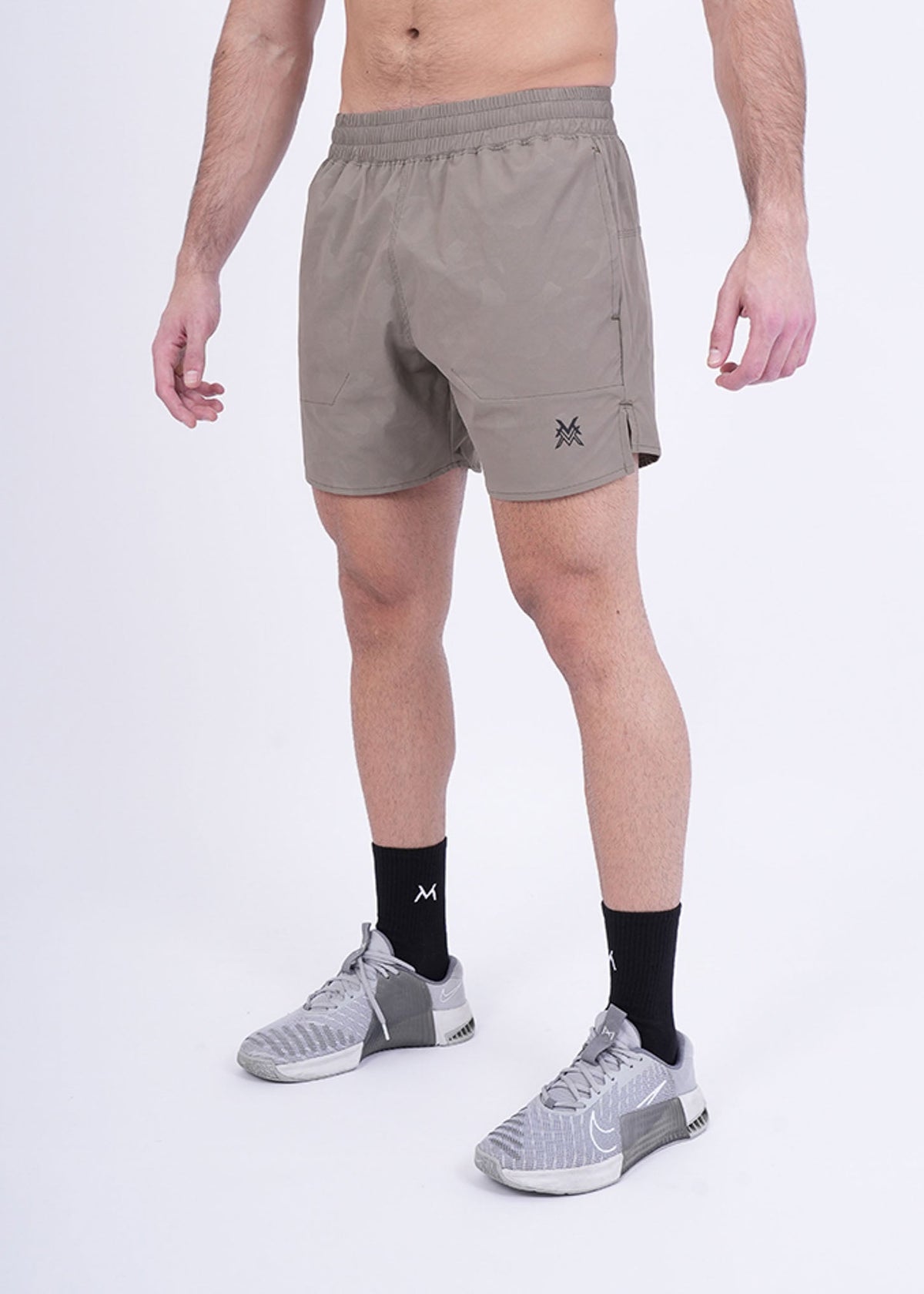 Men's VAN MILE Revive Shorts in Camo Beige – front view