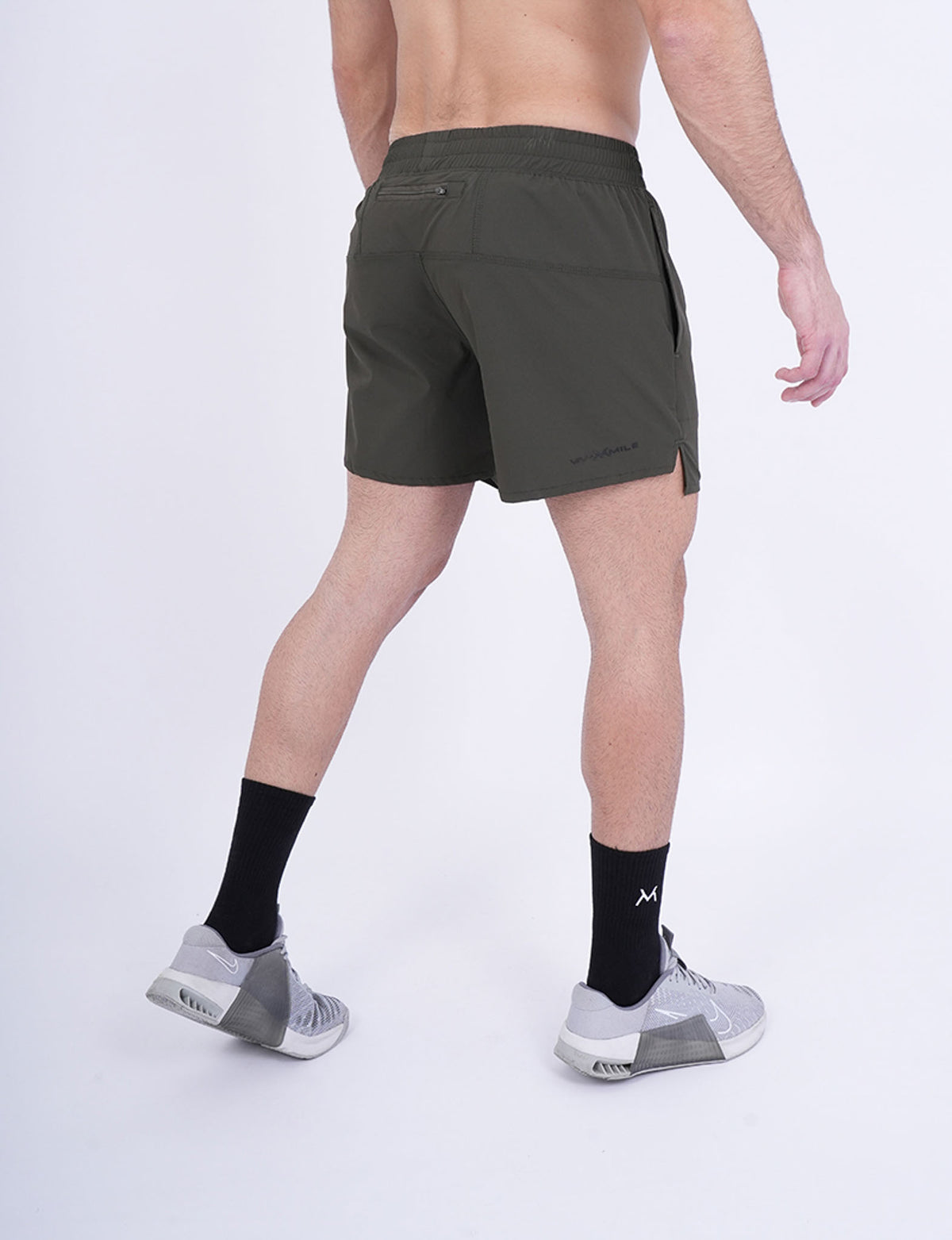 Men's VAN MILE Revive Shorts in Dark Green – back view