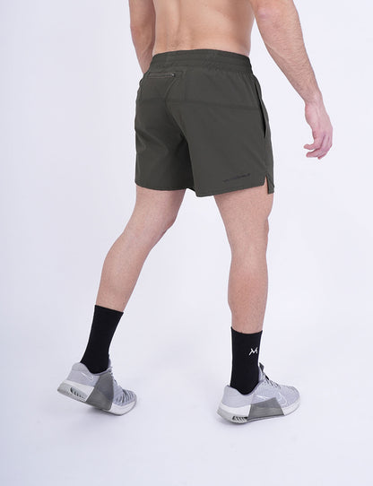 Men's VAN MILE Revive Shorts in Dark Green – back view