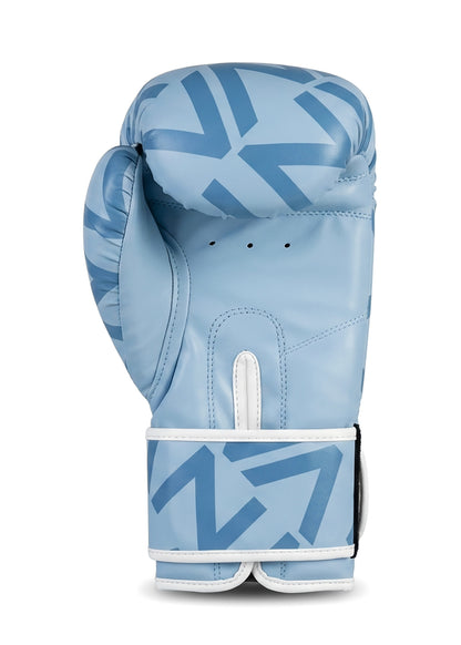 VAN MILE Monogram Boxing Gloves in Baby Blue – single glove, palm view