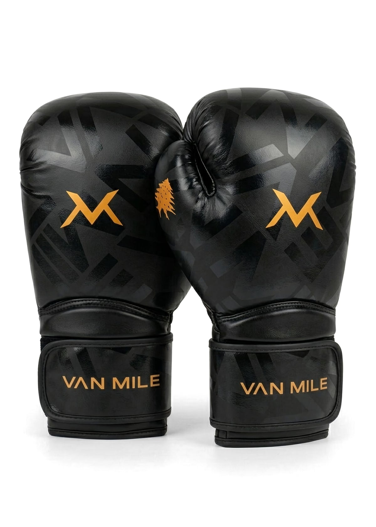 VAN MILE Monogram Boxing Gloves in Black & Gold – the pair